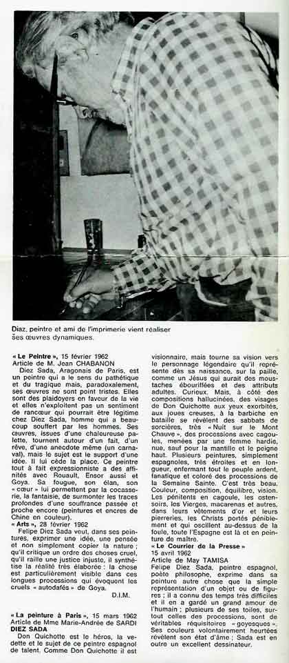 Felipe Diez Sada - Articles de presse - collection Michel Nau Felipe Diez Sada - Articles de presse - collection Michel Nau