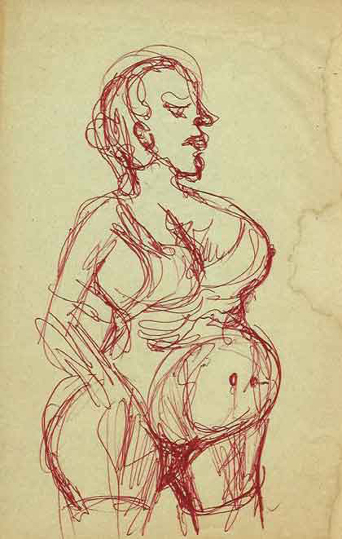 Felipe Diez Sada - Femme nue - Stylo bille sur papier 13,5 x 21 cm Felipe Diez Sada - Femme nue - Stylo bille sur papier 13,5 x 21 cm