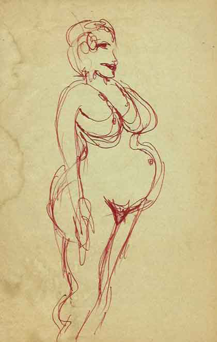 Felipe Diez Sada - Femme nue - Stylo bille sur papier 13,5 x 21 cm Felipe Diez Sada - Femme nue - Stylo bille sur papier 13,5 x 21 cm