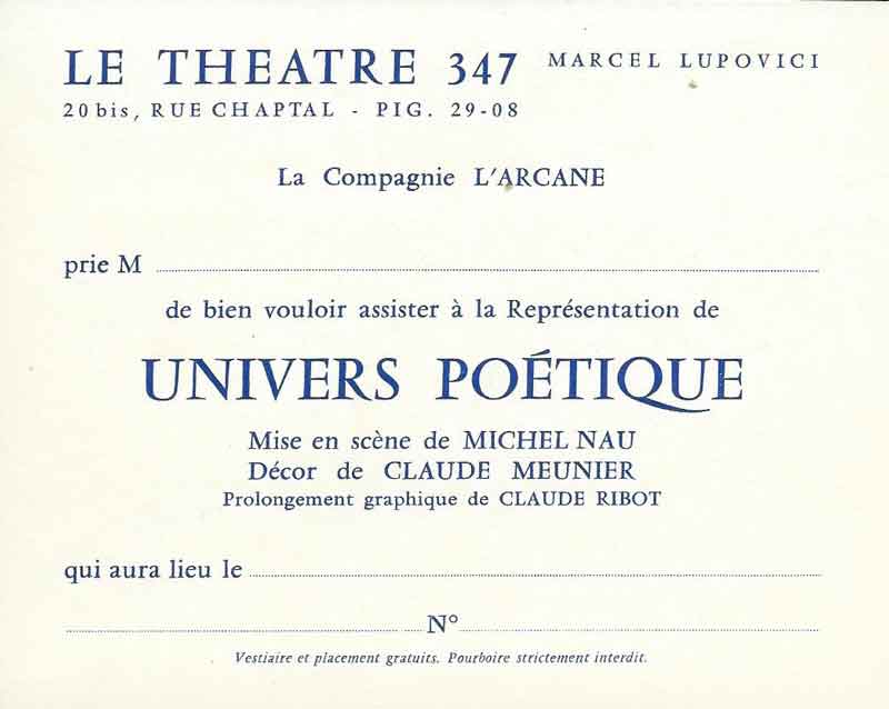 Le théâtre 347 - Marcel Lupovici - Michel Nau Le théâtre 347 - Marcel Lupovici - Michel Nau